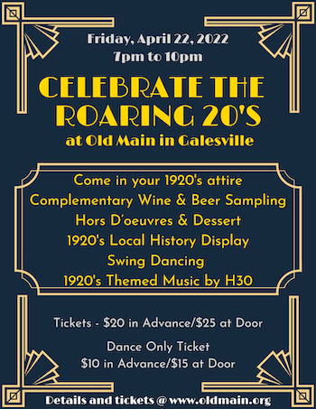 Poster for Celebrating the Twenties event.