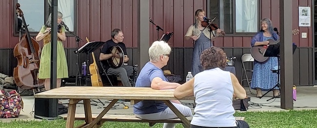 Photo of the band Patina performing.