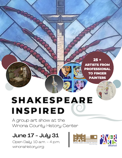 Flyer for Shakespeare Inspired group art show.