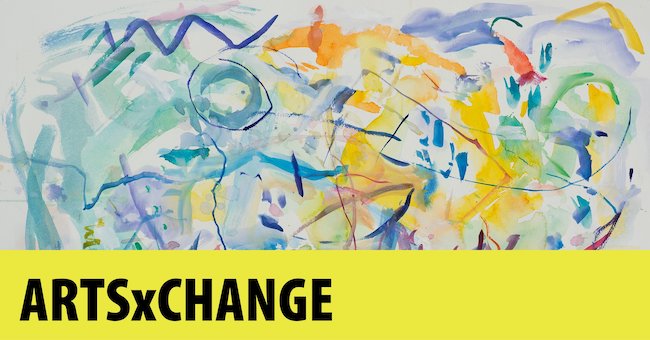 artsXchange graphic with painting by Joan Porter-Einsman