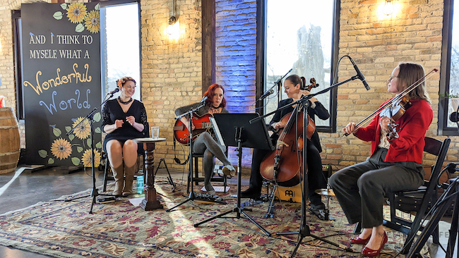 Photo of The Good Time Gals performing.