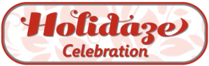 Holidaze Celebration logo with red text.