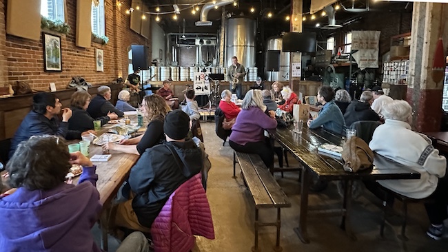 A generous crowd enjoys the November Jazz Jam at Island City Brewing Co. 