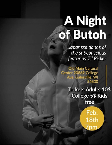 Poster image for A Night of Butoh featuring Zil Ricker at Old Main.