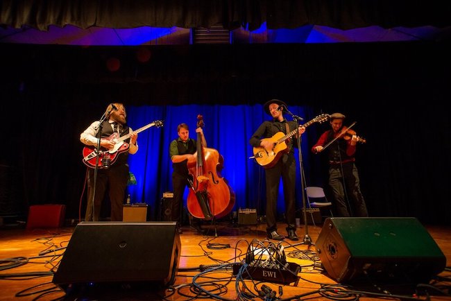 Photo of the band The Gentleman's Anti-Temperance performing.