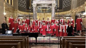 Photo of the Saint Mary's choir in Saint Mary of the Angels Chapel.