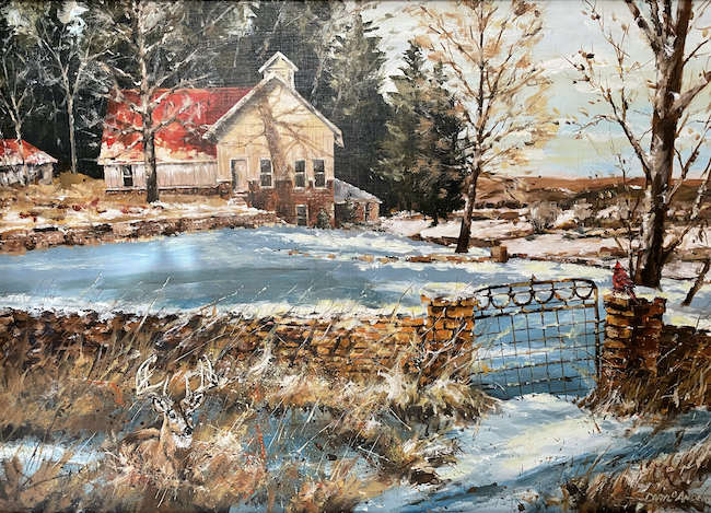 Winter landscape painting by Daryl B. Anderson.