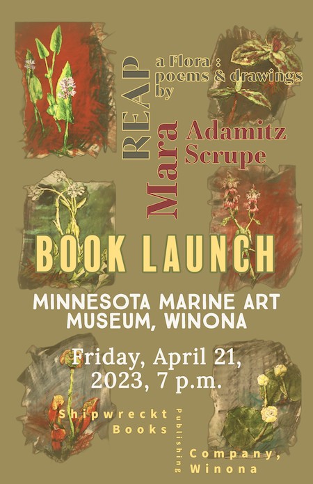 Poster for book launch of "REAP, a flora".