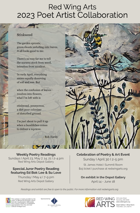 Poster for Red Wing Arts Poet Artist Collaboration events.