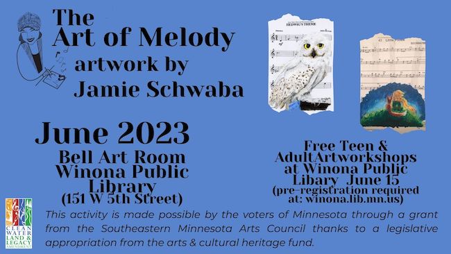 Banner image/graphic for the Art of Melody exhibit & workshops.
