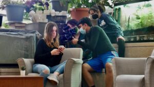 Students create their own film at a student filmmaking workshop. Photo by Danielle Schwartz.