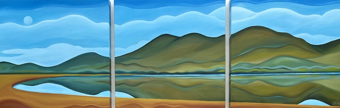 Bluff Triptych, painting by Donna Miliotis.