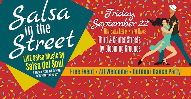 Banner graphic for Salsa in the Street.