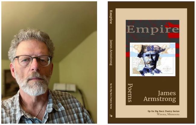 Photo of James Armstrong and book cover of Empire.