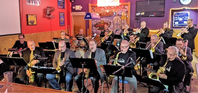 Photo of the John Paulson big band performing at Wellington's Pub and Grill.