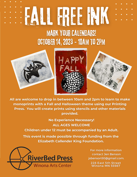 Poster for Fall Free Ink at WAC.