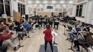 Winona Brass Band prepares for their fall performance.