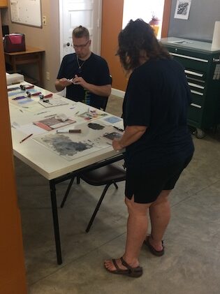Image of a printmaking event at WAC.