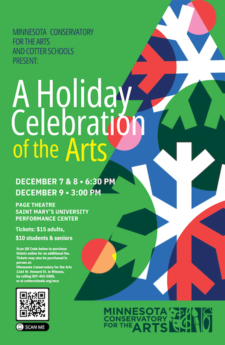 Poster for MCA & Cotter's Holiday Celebration of the Arts.