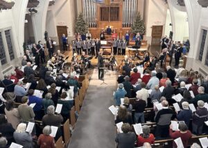 Photo of the Messiah Sing-In at Central Lutheran Church in 2022.