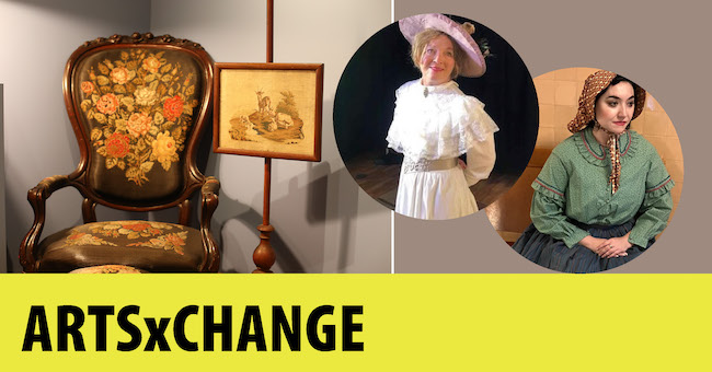 Graphic for artsXchange -Fashion Landscape: A Sampler of 19th-century Stage Characters and Their Costumes.
