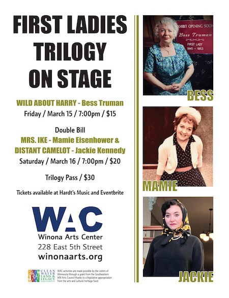 Poster for First Ladies Trilogy of plays at WAC.
