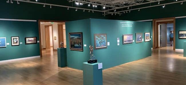 Photo of an exhibition at the Minnesota Marine Art Museum.