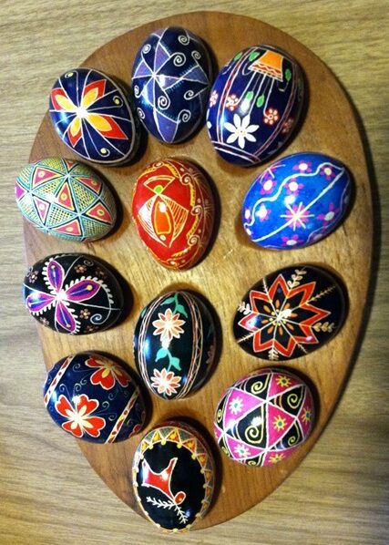 Photo of Ukrainian decorated eggs.