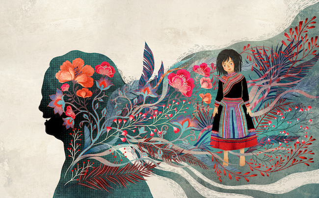 Illustration by Khoa Le from the book The Most Beautiful Thing by Kao Kalia Yang.