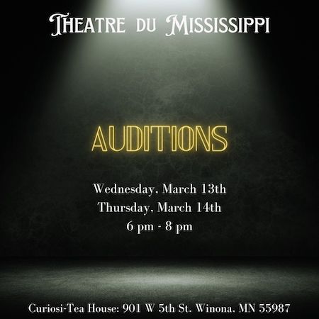 Graphic for Theatre du Mississippi auditions.