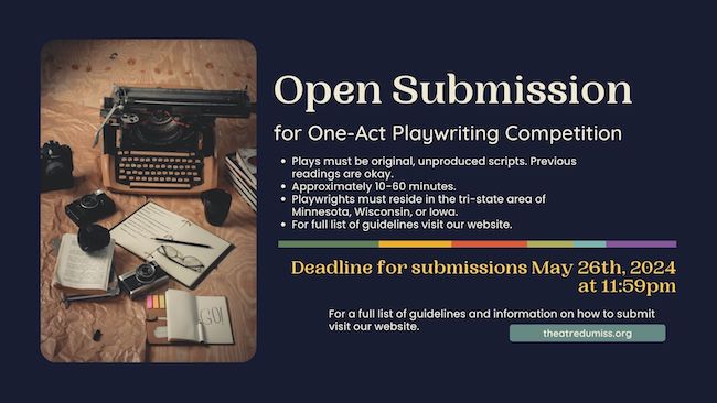 Graphic for Theatre du Mississippi's One-Act Playwriting Competition.