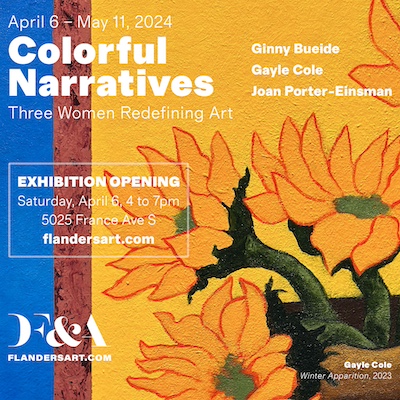 Graphic about Colorful Narratives exhibition.