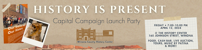 Banner for History is Present capital campaign launch party.