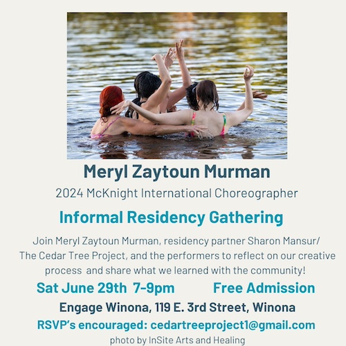 Flyer for Meryl Zaytoun Murman informal residency gathering.