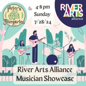 Graphic for RAA Musicians' Showcase at Peter's Biergarten.