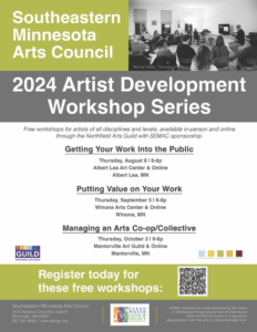 Poster for 2024 Artist Development Workshop Series.