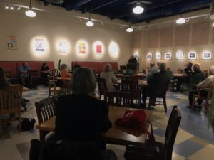 A Laureates Writers Series event at the Blue Heron Coffeehouse.