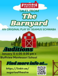 Flyer for Tales from the Barnyard auditions.