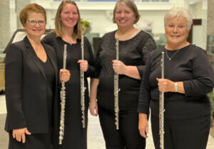 Photo of Flutistry members with flutes.