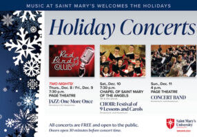 Flyer with images & information about St. Mary's holiday concerts.