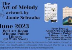 Banner image/graphic for the Art of Melody exhibit & workshops.