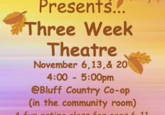 Poster for Sugarloaf Theatre's fall Three Week Theatre class.