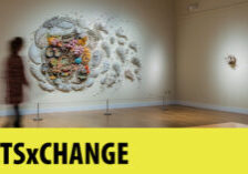 artsXchange graphic with image of a piece from Courtney Mattison's Undercurrent exhibition.