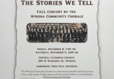 Poster for Winona Community Chorale fall concert.