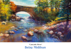 Pastel painting of the Cascade River by Betsy Midthun.