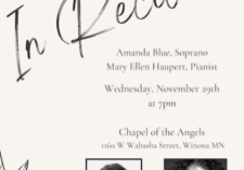 Poster for Amanda Blue & Mary Ellen Haupert recital.