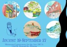 Flyer for Jamie Schwaba's Driftless Past & Present art exhibit and workshops.