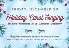 Graphic for WAC Holiday Carol Singing event.