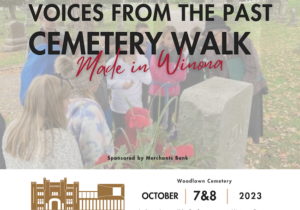 Voices From the Past Cemetery Walk graphic for social media posts.