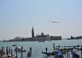 Photo of the Cathedral of St. George from the Grand Canal in Venice.